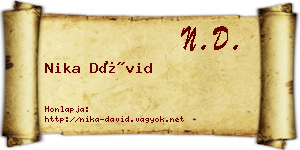 Nika Dávid névjegykártya